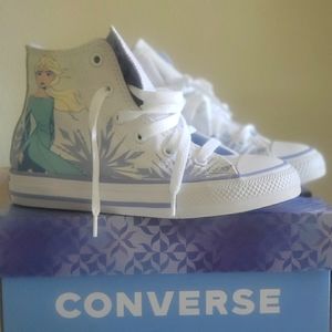 Disney Frozen Converse Girls High Top Sneakers Shoes